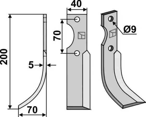 Fräsmesser 200x40mm, links
